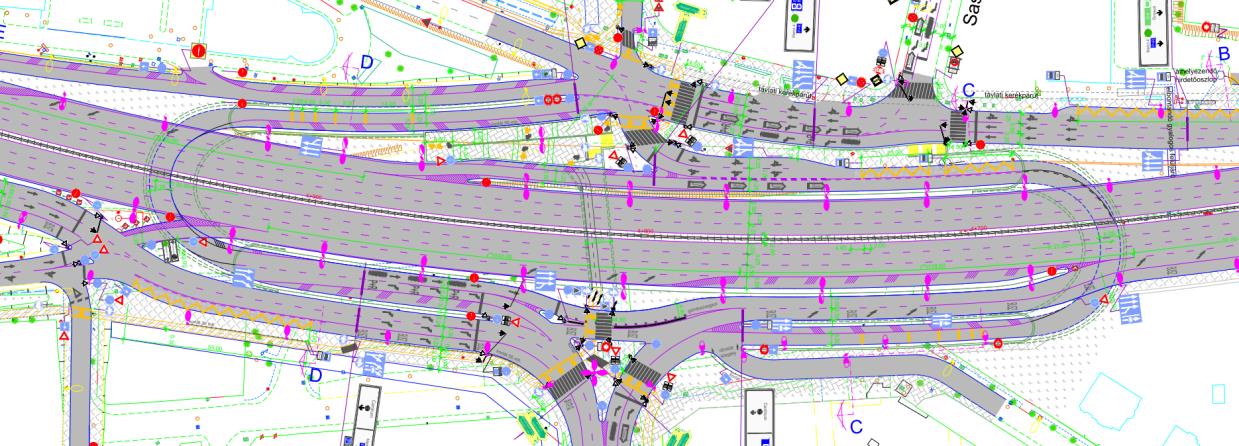 2. ábra Az M1M7 új csomópontjának végleges forgalomtechnikai terve Mik voltak a tender dokumentációval kapcsolatban felmerülő, kérdések? 3.