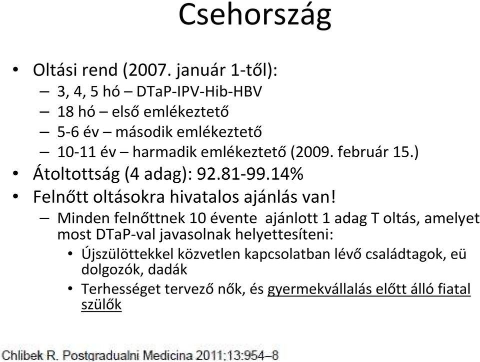 (2009. február 15.) Átoltottság (4 adag): 92.81-99.14% Felnőtt oltásokra hivatalos ajánlás van!