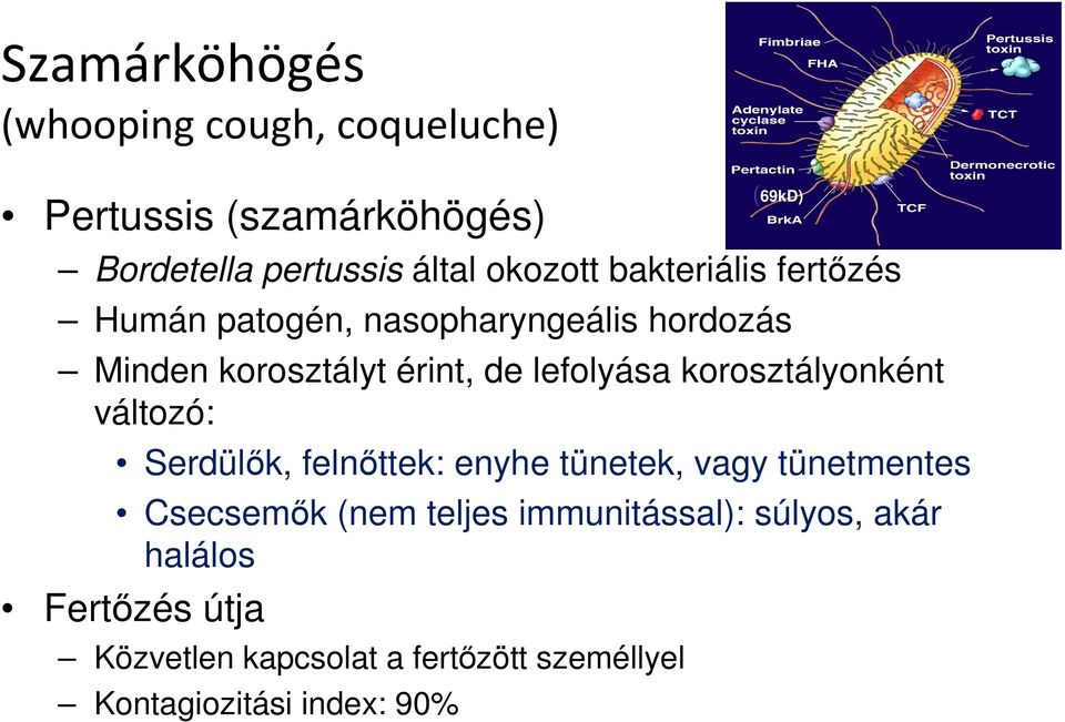 korosztályonként változó: Serdülők, felnőttek: enyhe tünetek, vagy tünetmentes Csecsemők (nem teljes