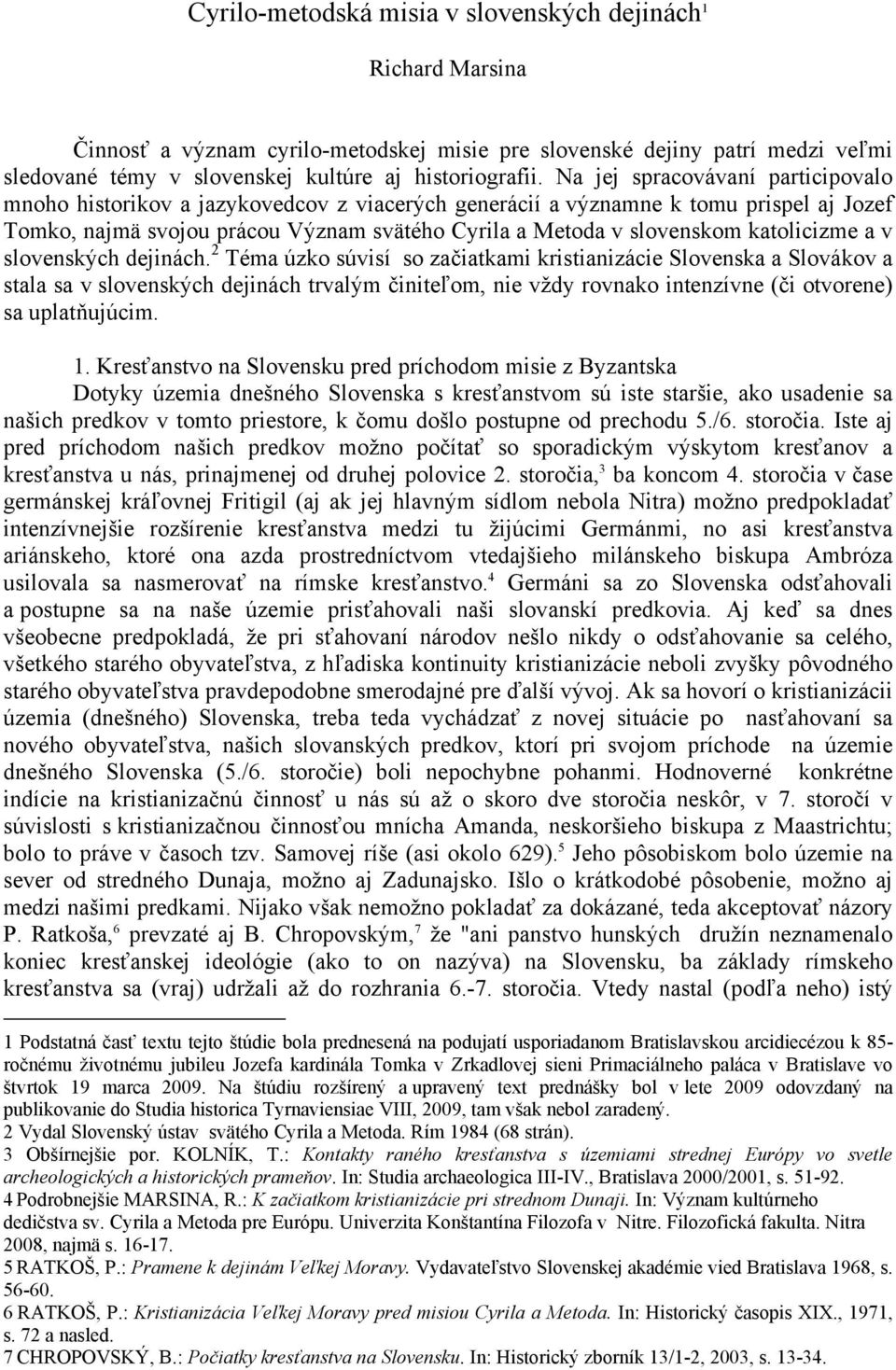 katolicizme a v slovenských dejinách.