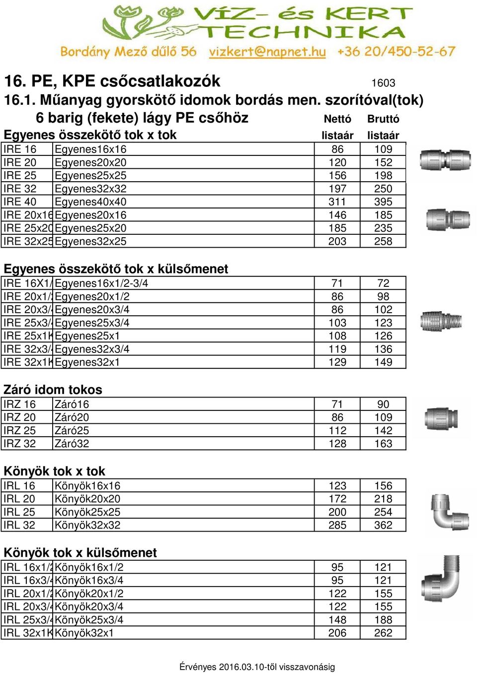 Egyenes32x32 197 250 IRE 40 Egyenes40x40 311 395 IRE 20x16Egyenes20x16 146 185 IRE 25x20Egyenes25x20 185 235 IRE 32x25Egyenes32x25 203 258 Egyenes összekötő tok x külsőmenet IRE 16X1/