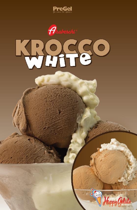 KROCCO WHITE Egy gluténmentes Arabeschi íz amit vaníliás tejes íz tesz karakteressé, ropogós crunch-os keksszel gazdagítva.