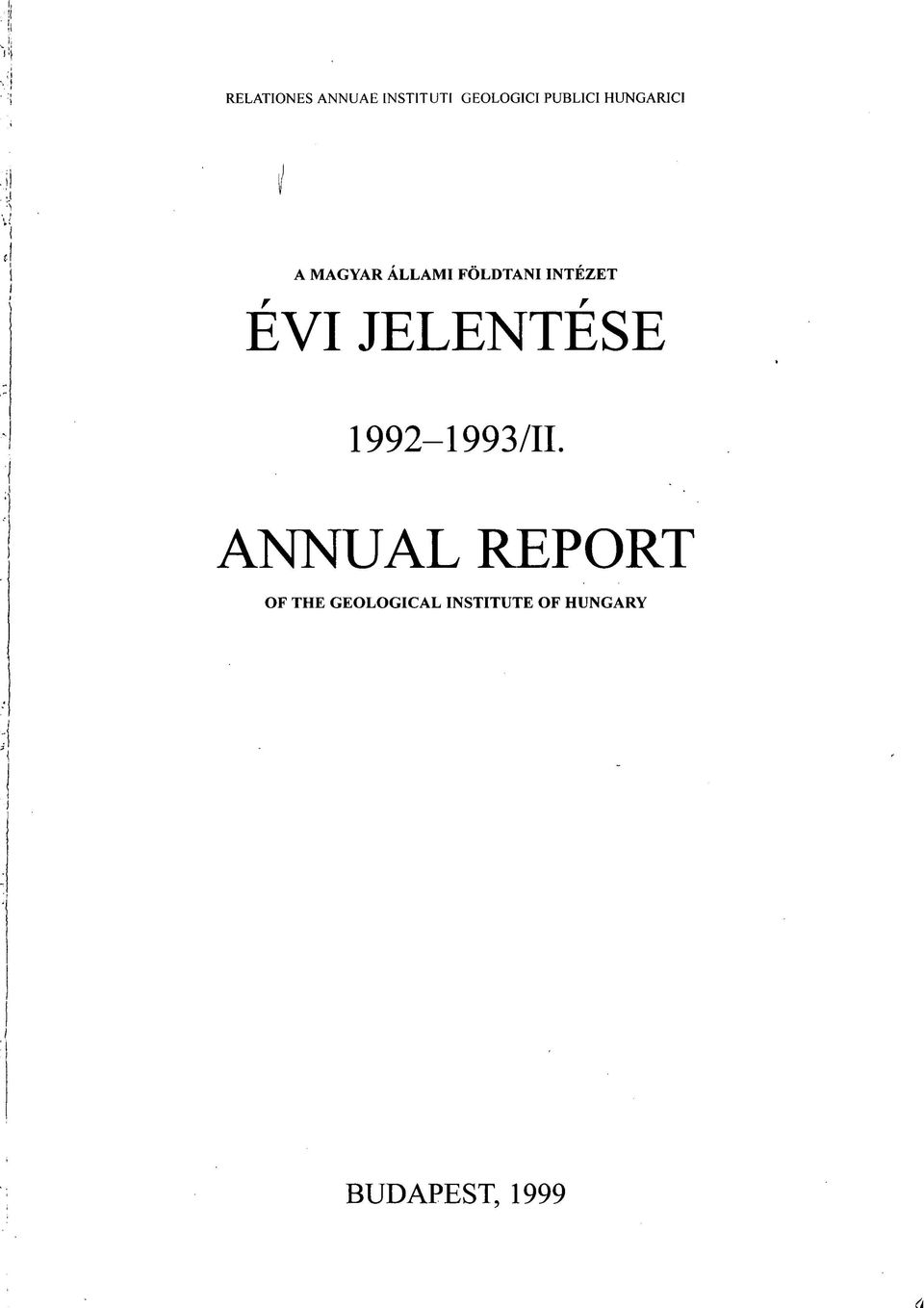 INTÉZET ÉVI JELENTÉSE 1992-1993/ 11.