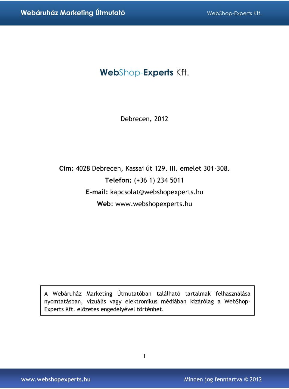 hu Web: www.webshopexperts.