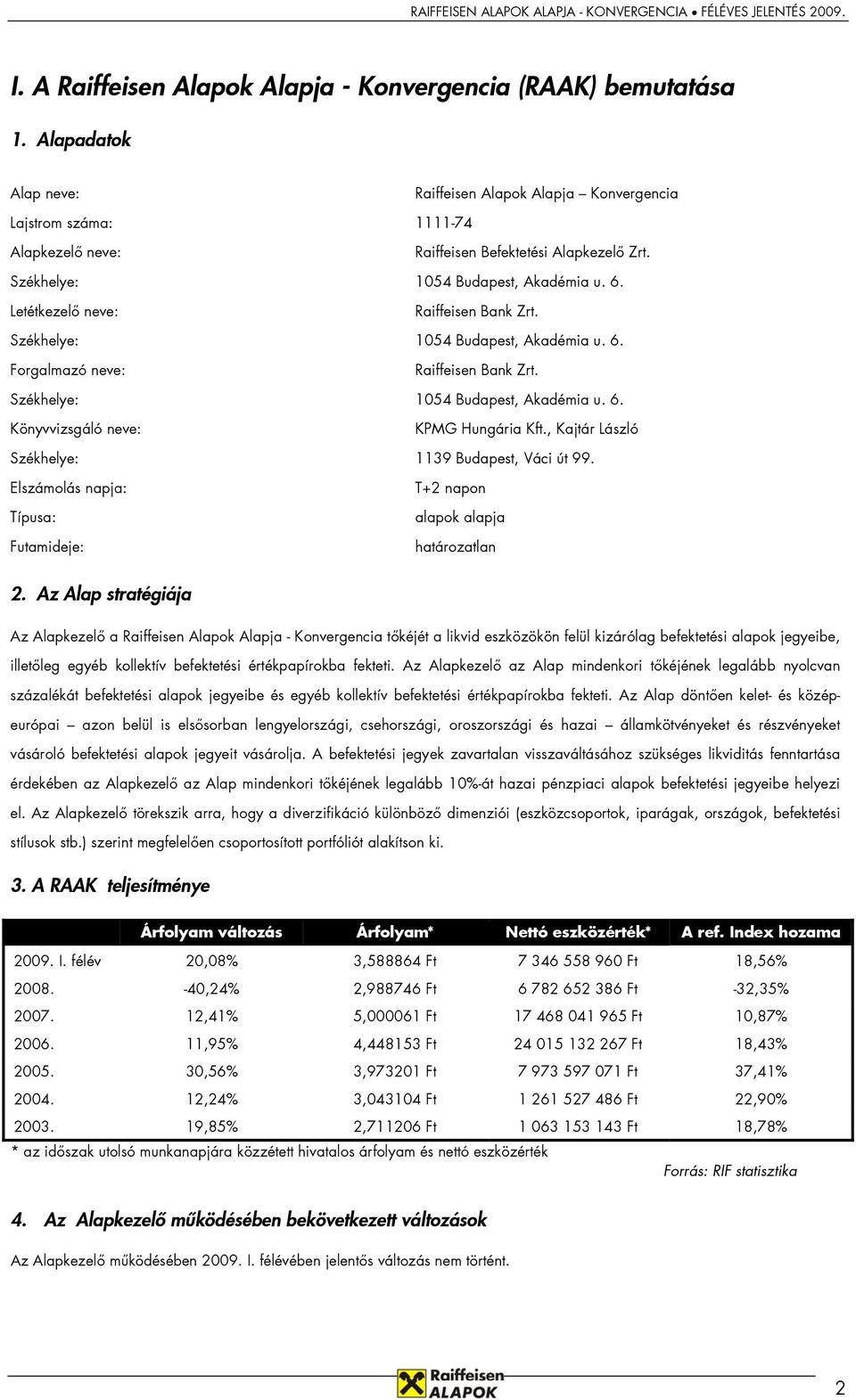 , Kajtár László Székhelye: 1139 Budapest, Váci út 99. Elszámolás napja: Típusa: Futamideje: T+2 napon alapok alapja határozatlan 2.