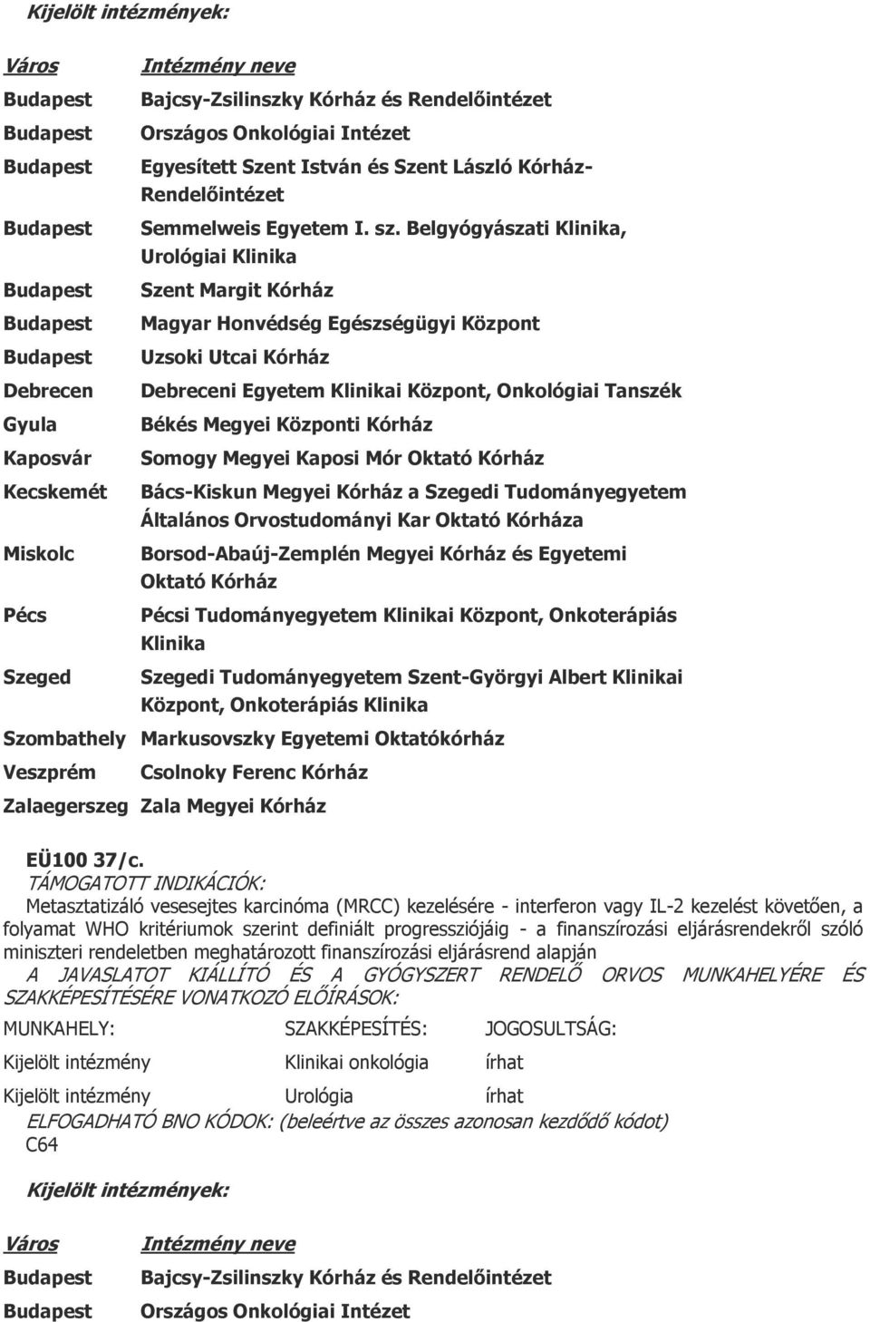 Oktató Kórház Bács-Kiskun Megyei Kórház a i Tudományegyetem Általános Orvostudományi Kar Oktató Kórháza Borsod-Abaúj-Zemplén Megyei Kórház és Egyetemi Oktató Kórház i Tudományegyetem i Központ,