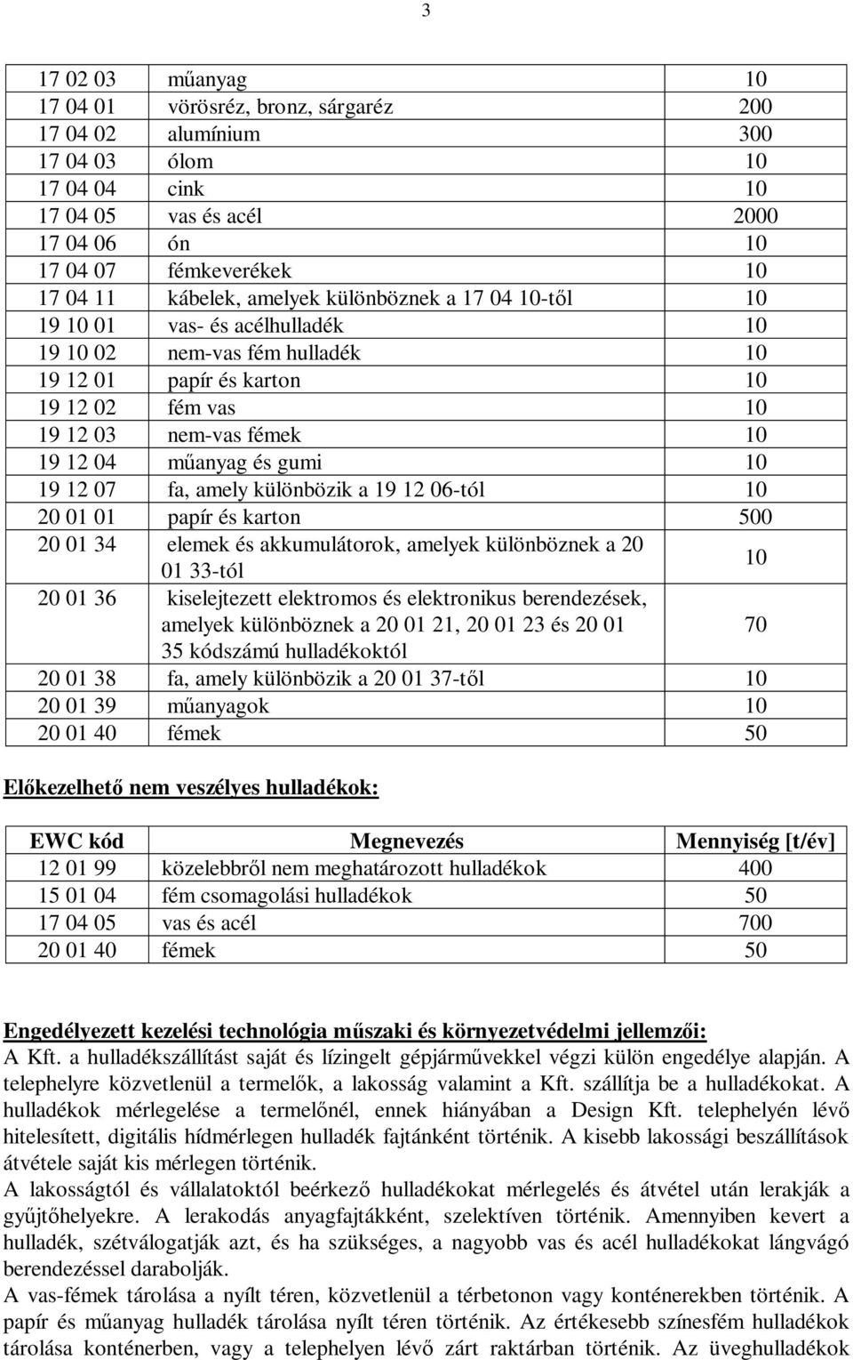 a 19 12 06-tól 20 01 01 papír és karton 500 20 01 34 elemek és akkumulátorok, amelyek különböznek a 20 01 33-tól 20 01 36 kiselejtezett elektromos és elektronikus berendezések, amelyek különböznek a