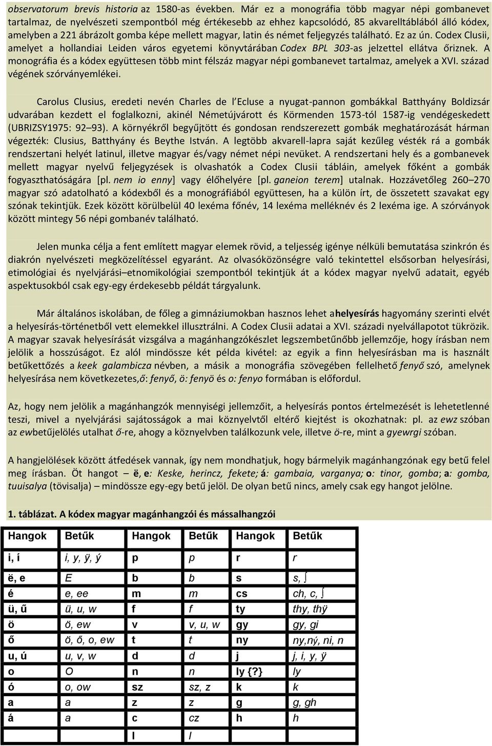 magyar, latin és német feljegyzés található. Ez az ún. Codex Clusii, amelyet a hollandiai Leiden város egyetemi könyvtárában Codex BPL 303-as jelzettel ellátva őriznek.