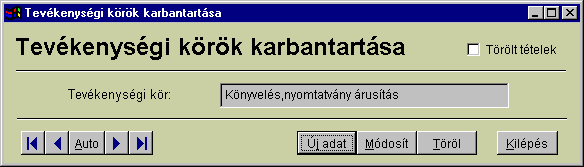 3.1.3 Jogcímek listája A menüpontra való kattintással lekérhetjük az előző pontban megadott jogcímeket lista formában. Ellenőrzésre kiváló lehetőséget biztosít.