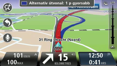 Alternatív útvonalak Megjegyzés:Ez a funkció nem használható mindegyik TomTom navigációs eszközön.