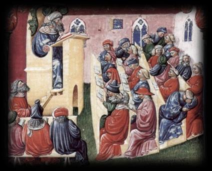 A középkori egyetemek hagyományai A középkor első egyetemei (Bologna, Párizs, Krakkó, Pécs) nemzetközi egyetemek