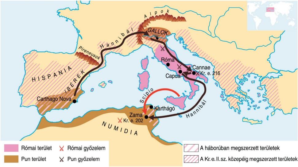 e / 5 c) Mit jelent a Hannibal ante portas? d) Hol volt a háborút lezáró, döntő győzelem? e) Ki volt a győztes hadvezér ebben a csatában? 9.