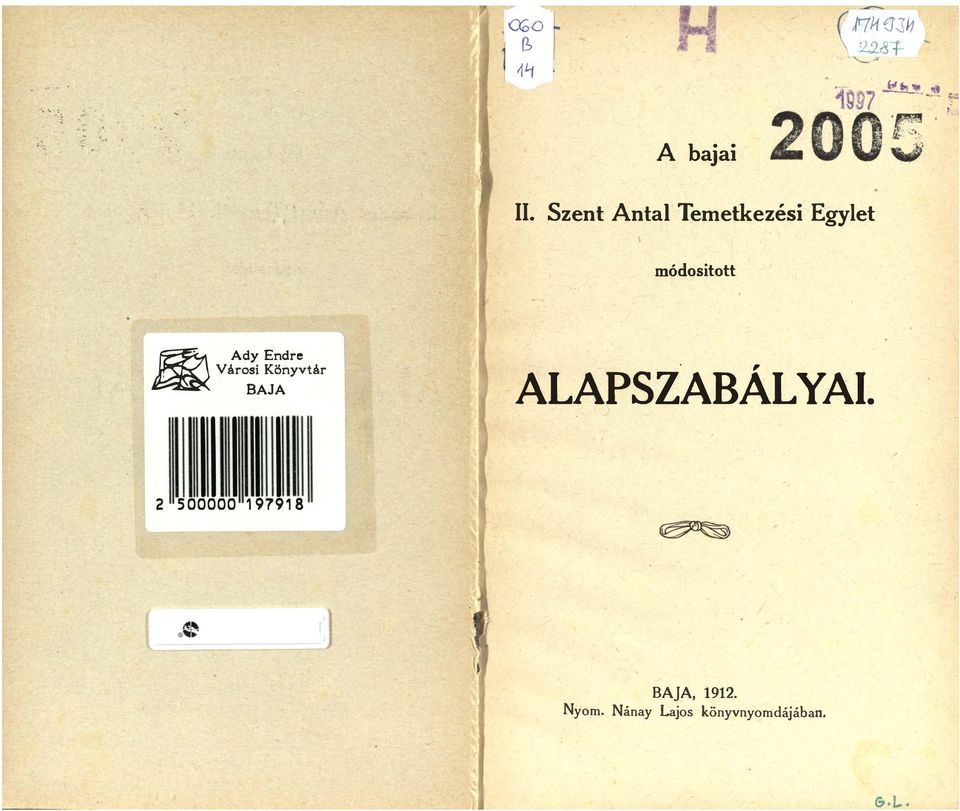 árosi Könyvtár BAJA IIIII 2 500000 197918