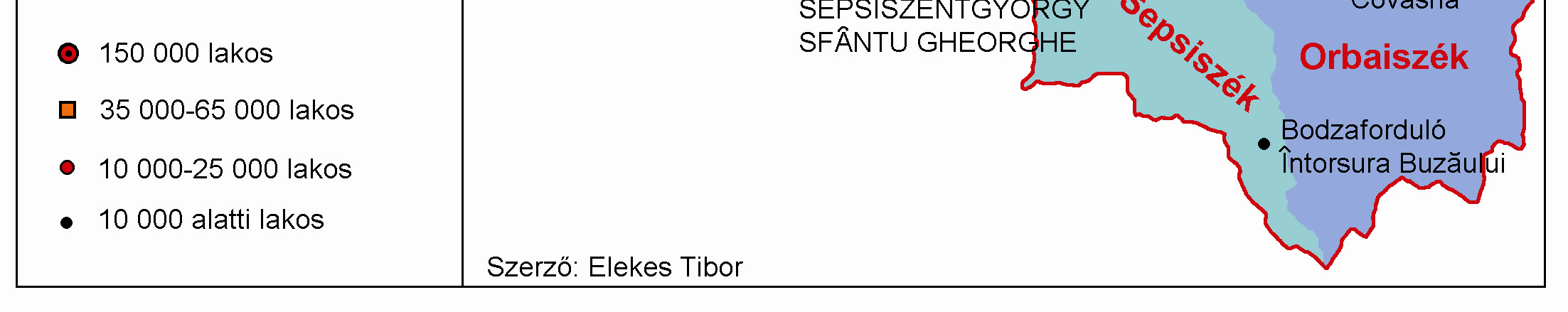 2. ábra. Székelyföld hagyományos közigazgatása és mai városhálózata. Az 1567-es összeírás (Székely Oklevéltár ), LIPSZKY J. térképe (1806), LENK, I.