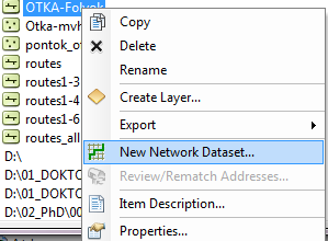 NETWORK DATASET LÉTREHOZÁSA I. A Network Analyst-hez szükséges Network Dataset-et kétféleképpen is létrehozhatjuk: 1.