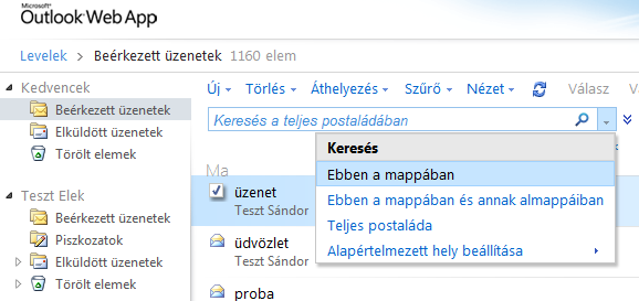 Az Outlook Web Access felületén a keresés még hatékonyabban végezhetõ a speciális lekérdezések segítségével. A felhasználók számos keresési kifejezés (például?feladó:?,?címzett:?,?mellékletek:? stb.