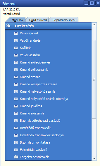 18. ábra: Értékesítés (É) Óbudai