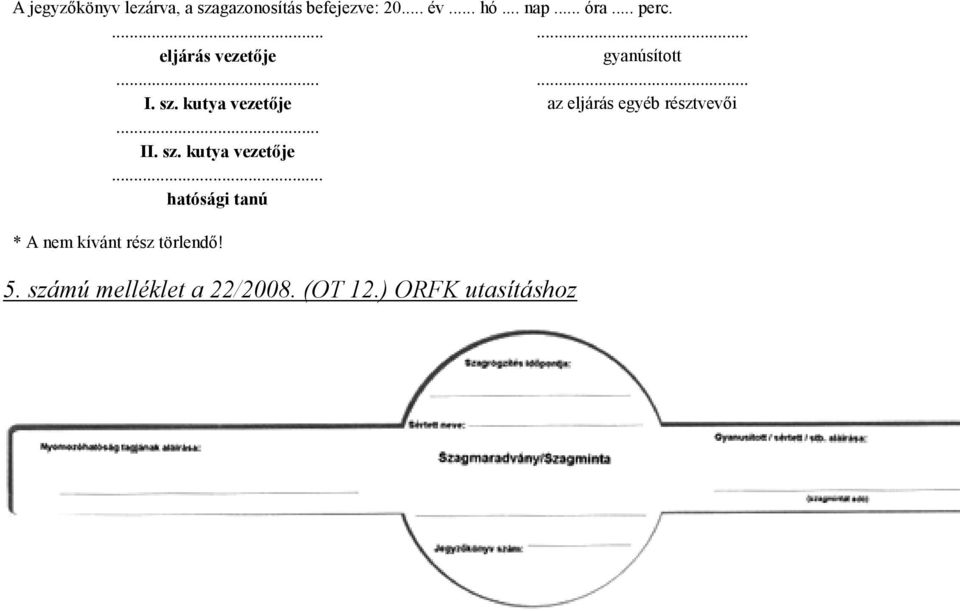 kutya vezetője az eljárás egyéb résztvevői... II. sz. kutya vezetője.