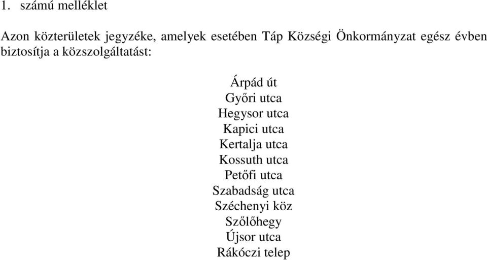 út Győri utca Hegysor utca Kapici utca Kertalja utca Kossuth utca