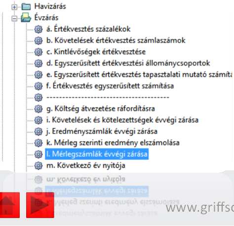 ÜGYVITELI SZERVIZ / KÖNYVELÉSI IDŐSZAKOK www.griffsoft.