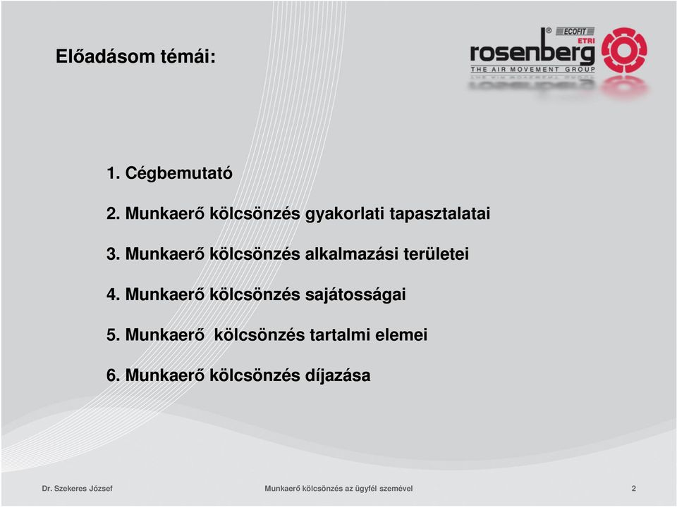 Munkaerı kölcsönzés alkalmazási területei 4.