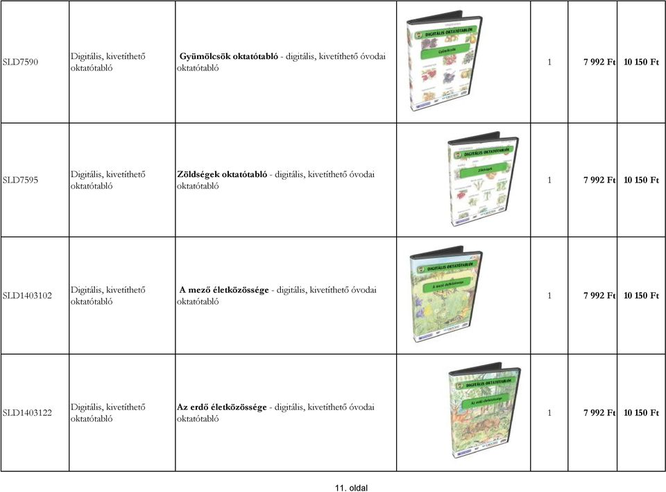 életközössége - digitális, kivetíthető óvodai SLD1403122 Az