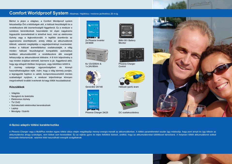 Ez a rendszer a szokásos berendezések használatán túl olyan nagyáramú fogyasztók üzemeltetését is lehetővé teszi, mint az elektromos tűzhely vagy a légkondicionáló.