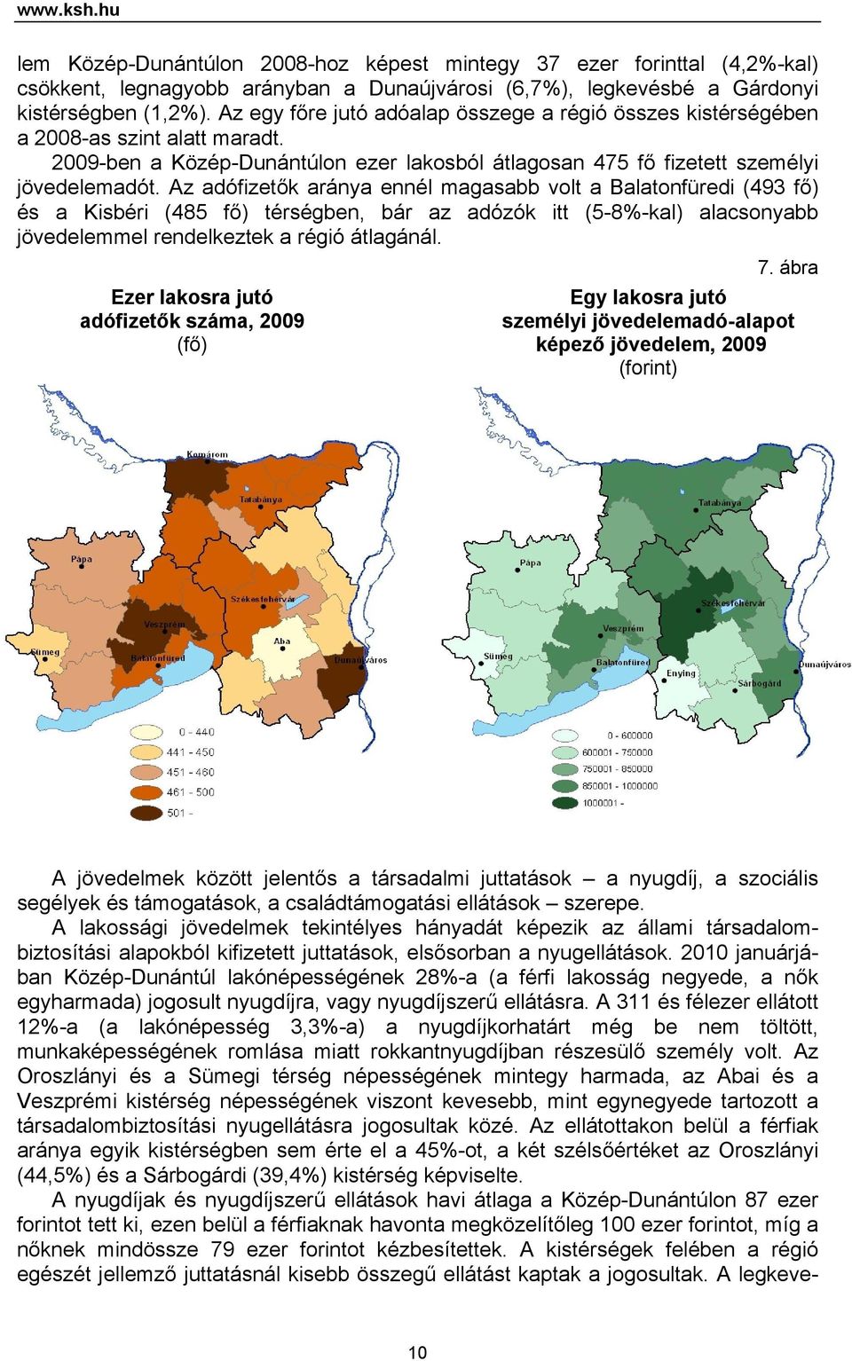 Az adófizetők aránya ennél magasabb volt a Balatonfüredi (493 fő) és a Kisbéri (485 fő) térségben, bár az adózók itt (5-8%-kal) alacsonyabb jövedelemmel rendelkeztek a régió átlagánál. 7.