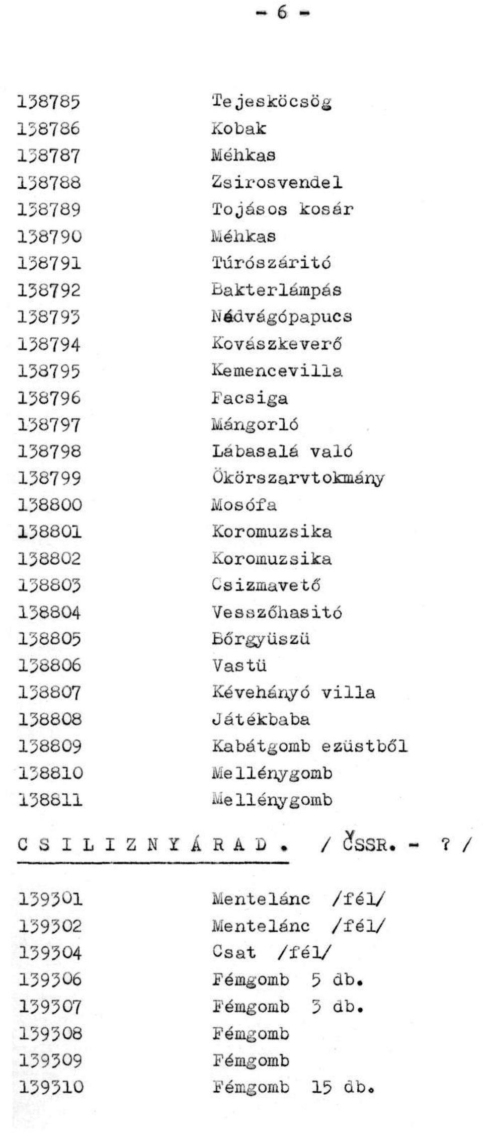 való Ökörszarvtokmány Mosófa Koromuzsika Koromuzsika Csizmavető Vesszőhasító Bőrgyűszű Vastű Kévehányó villa Játékbaba Kabátgomb ezüstből Mellénygomb Mellénygomb C S I L I Z