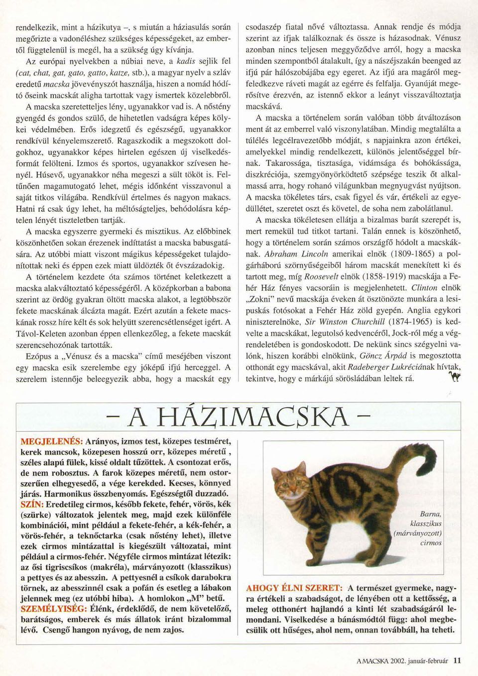 ) a magyar nyev a száv eredetű macska jövevényszót hasznáj a hiszen a nomád hódító őse i nk macskát aigha tartottak vagy ismertek közeebbrő. A macska szeretettejes ény ugyanakkor vad is.