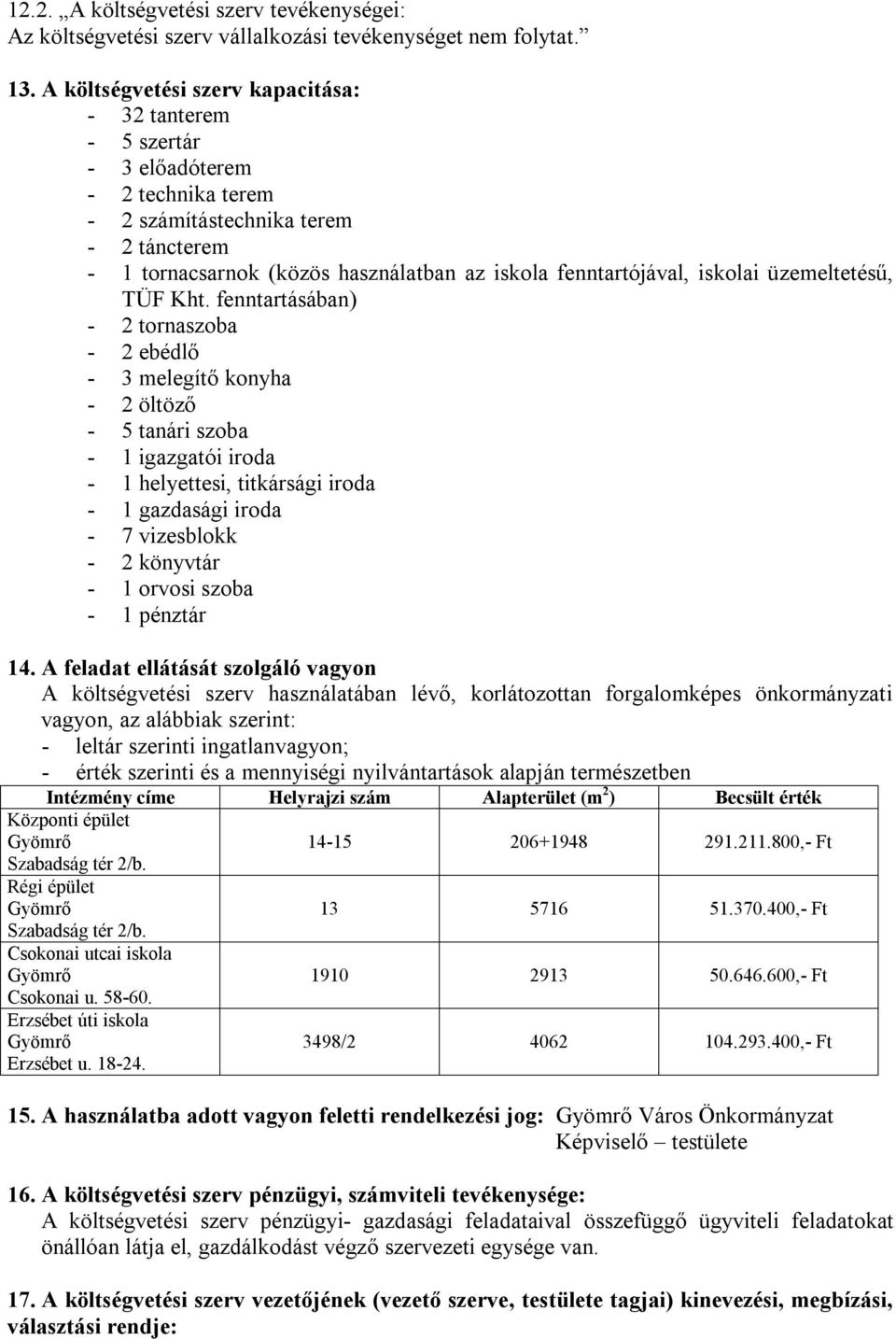 iskolai üzemeltetésű, TÜF Kht.