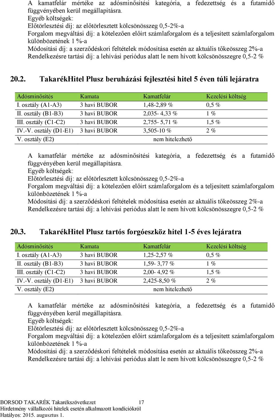 Módosítási díj: a szerződéskori feltételek módosítása esetén az aktuális tőkeösszeg 2%