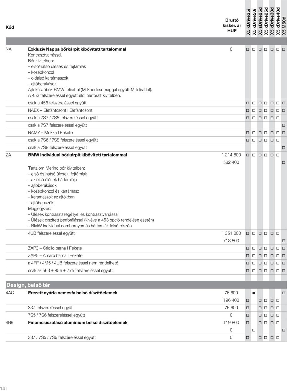 A 453 felszereléssel együtt elöl perforált kivitelben.