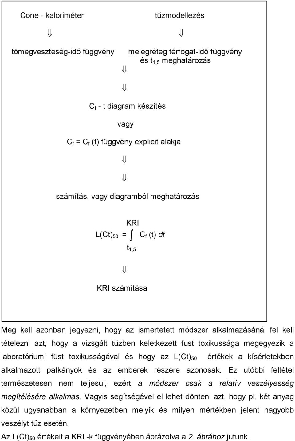 füst toxikussága megegyezik a laboratóriumi füst toxikusságával és hogy az L(Ct) 50 értékek a kísérletekben alkalmazott patkányok és az emberek részére azonosak.