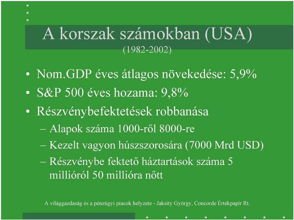 Részvénybefektetések robbanása Alapok száma 1000-ről 8000-re Kezelt