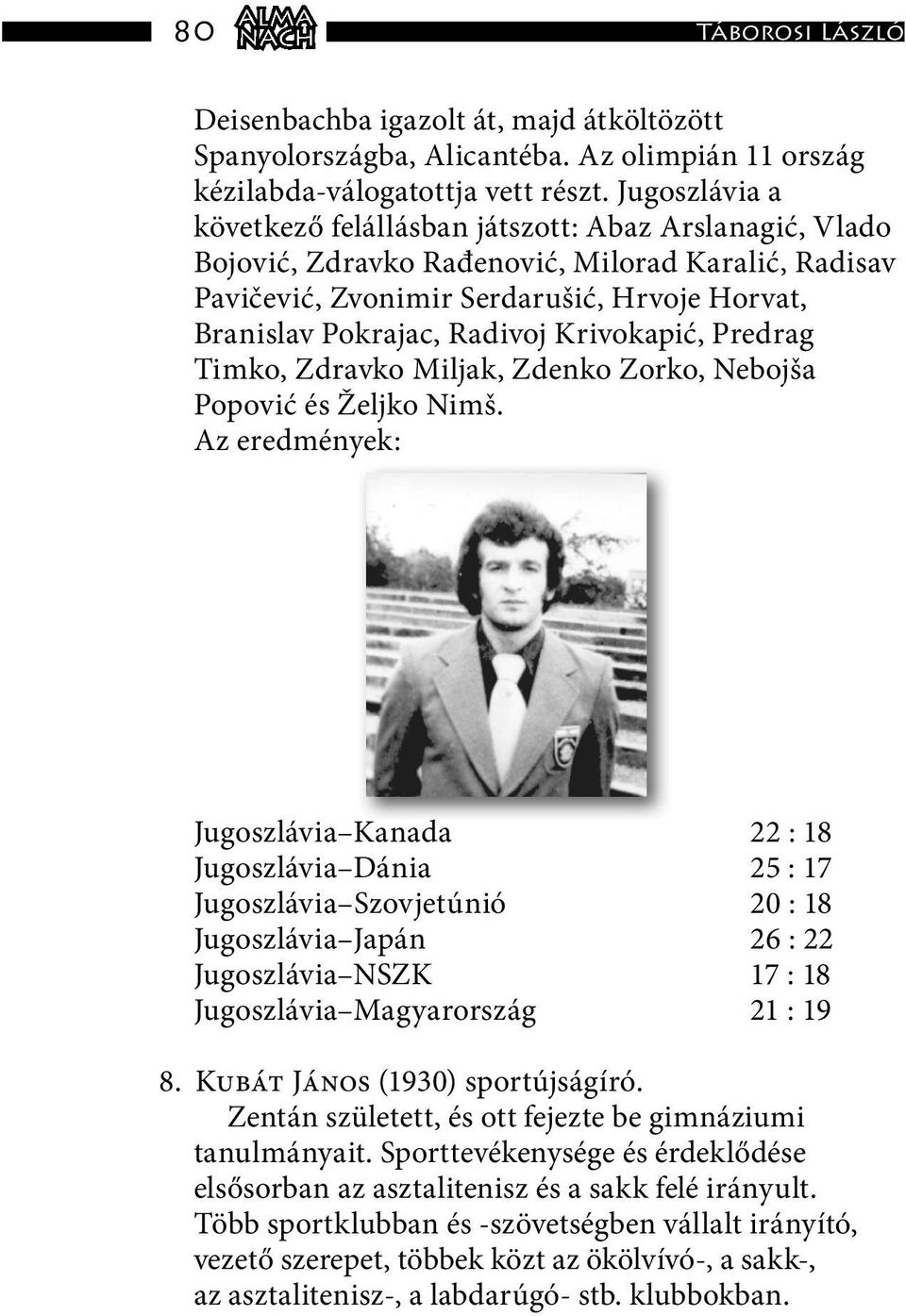 Krivokapić, Predrag Timko, Zdravko Miljak, Zdenko Zorko, Nebojša Popović és Željko Nimš.