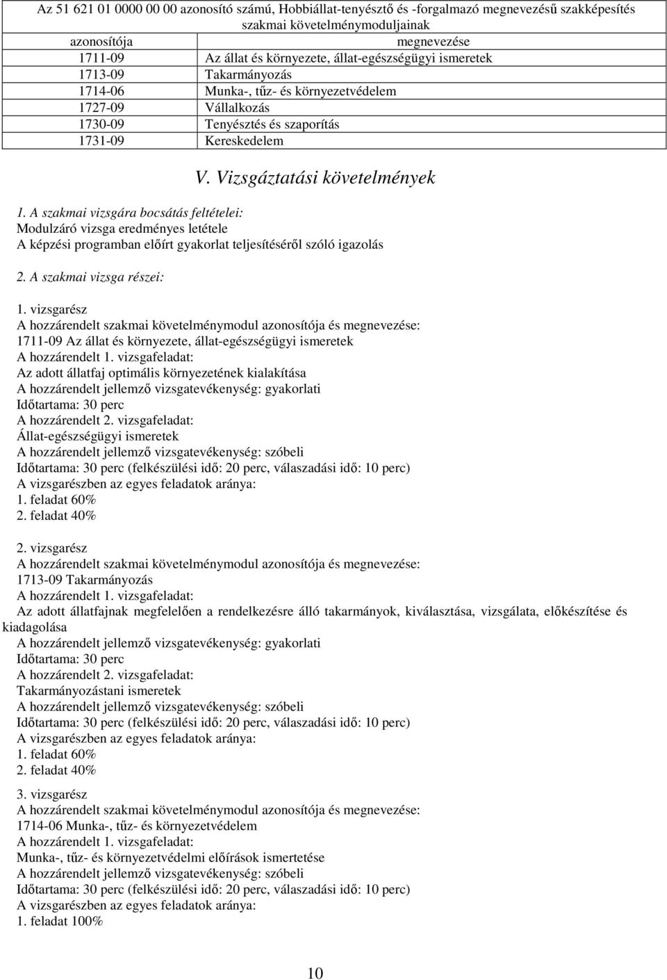 A szakmai vizsgára bocsátás feltételei: Modulzáró vizsga eredményes letétele A képzési programban előírt gyakorlat teljesítéséről szóló igazolás 2. A szakmai vizsga részei: 1.