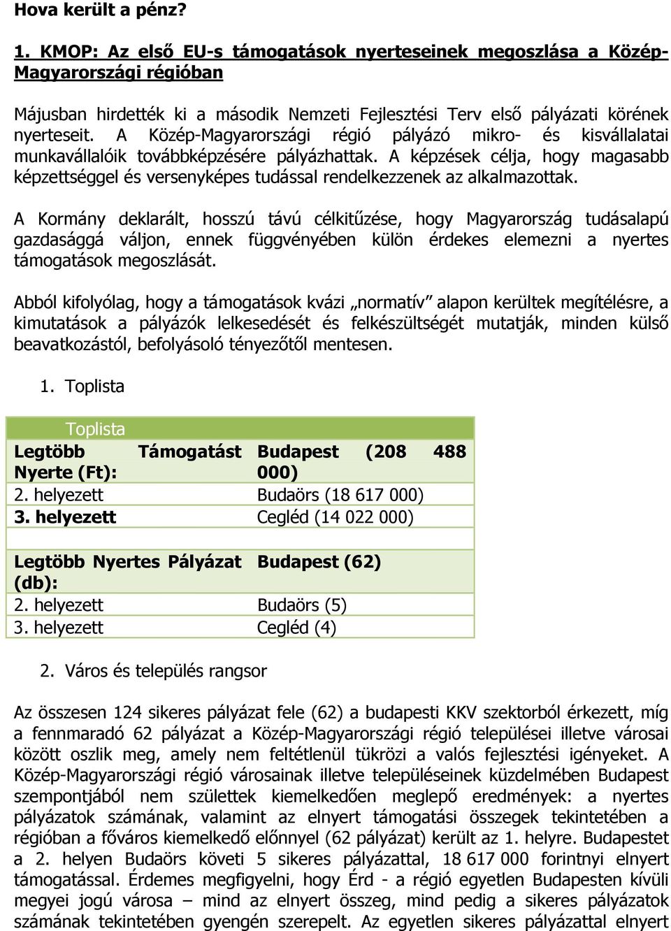 A Közép-Magyarországi régió pályázó mikro- és kisvállalatai munkavállalóik továbbképzésére pályázhattak.