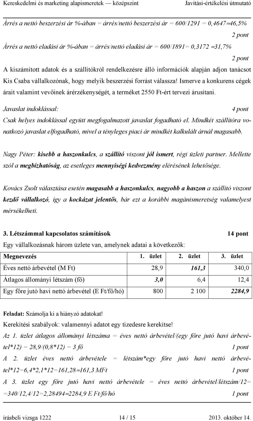 Ismerve a konkurens cégek árait valamint vevőinek árérzékenységét, a terméket 2550 Ft-ért tervezi árusítani.