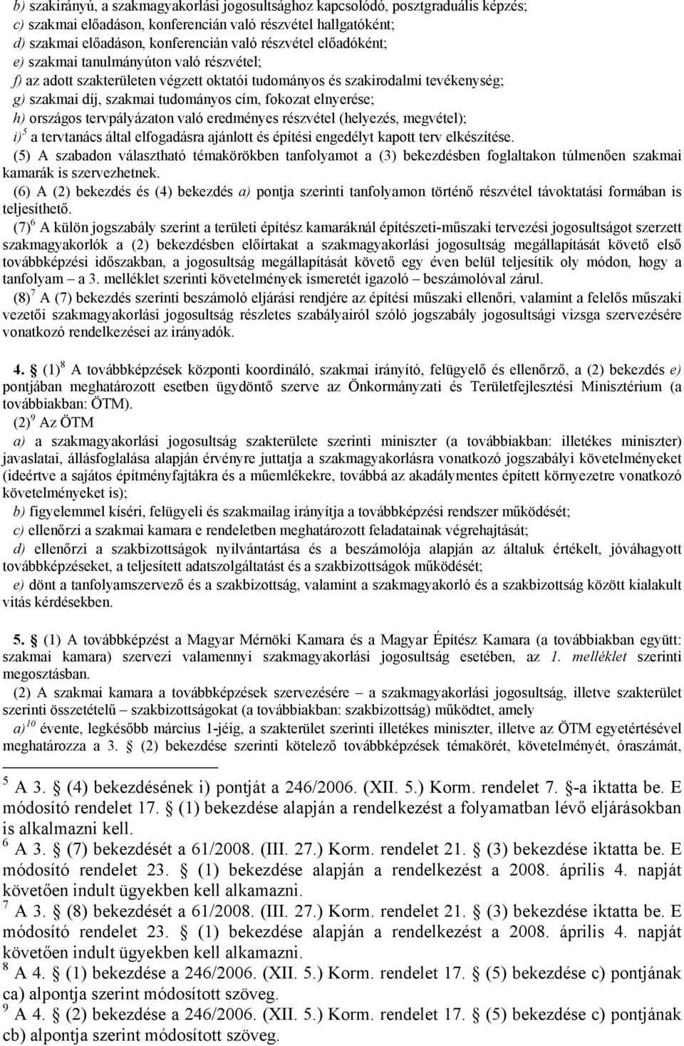 országos tervpályázaton való eredményes részvétel (helyezés, megvétel); i) 5 a tervtanács által elfogadásra ajánlott és építési engedélyt kapott terv elkészítése.