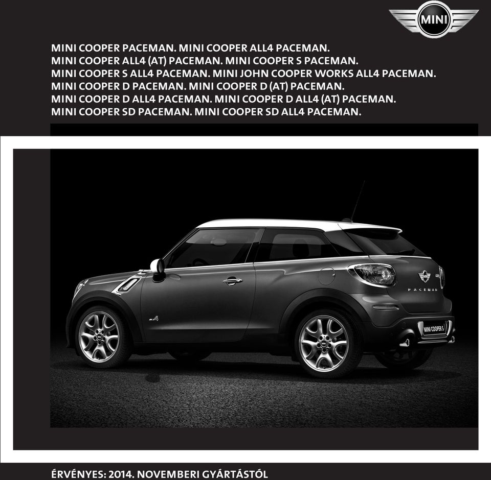 MINI PACEMAN. MINI (AT) PACEMAN. MINI PACEMAN.