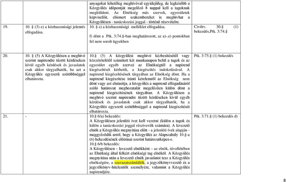 f) dönt a Ptk. 3:74. -ban meghatározott, az a)-.e) pontokban fel nem sorolt ügyekben Civiltv. 30. (1) bekezdés,ptk. 3:74. 20. 10.