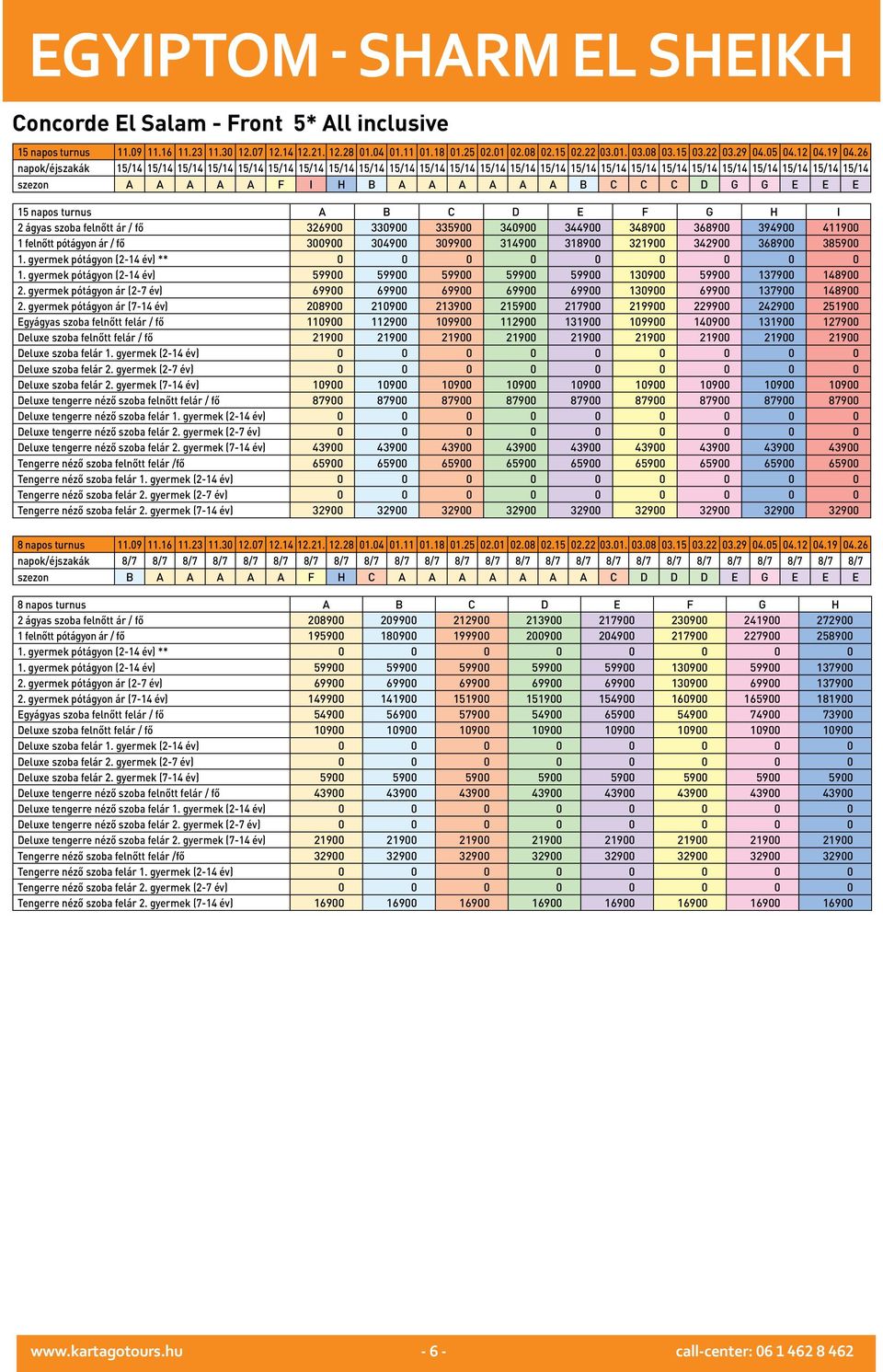 gyermek pótágyon (2-14 év) 59900 59900 59900 59900 59900 130900 59900 137900 148900 2. gyermek pótágyon ár (2-7 év) 69900 69900 69900 69900 69900 130900 69900 137900 148900 2.