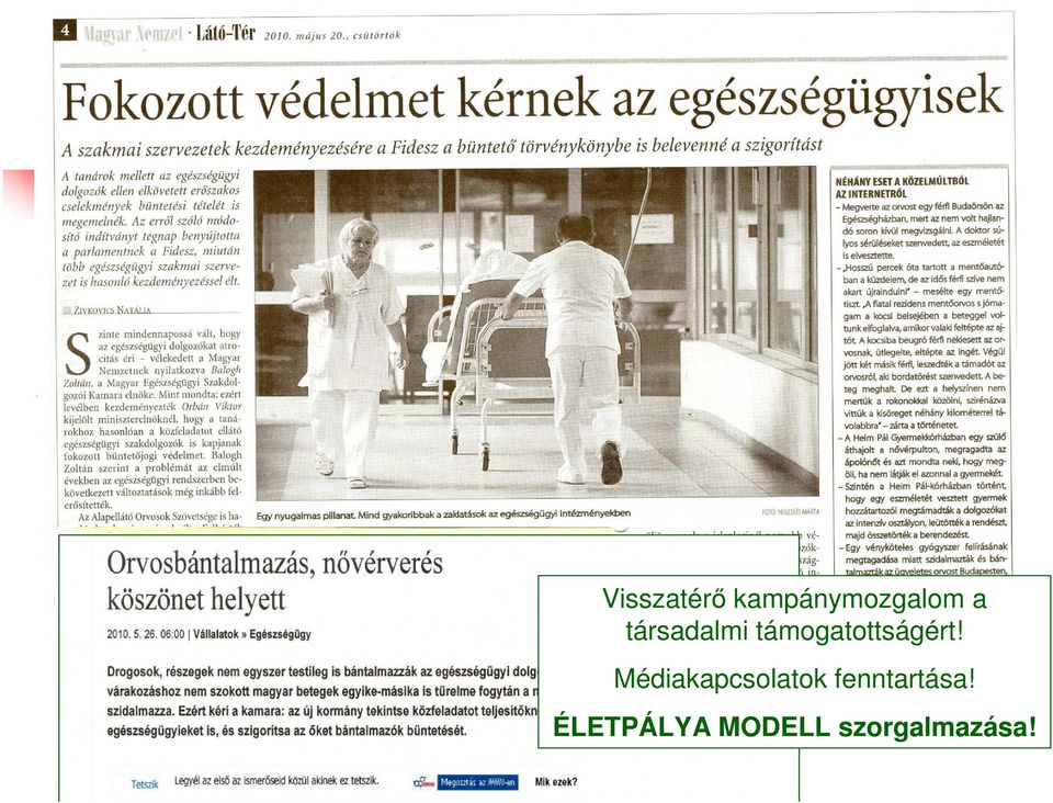 Médiakapcsolatok fenntartása!