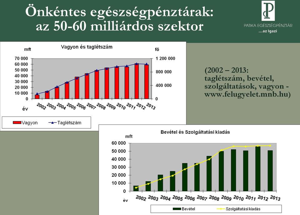 2013: taglétszám, bevétel,