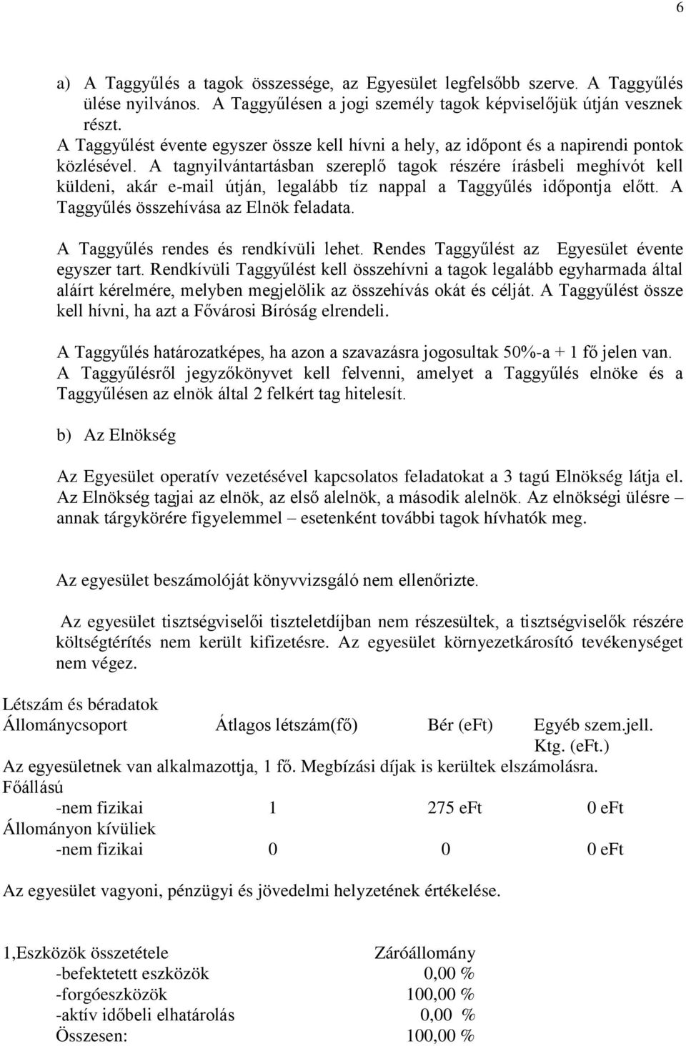 A tagnyilvántartásban szereplő tagok részére írásbeli meghívót kell küldeni, akár e-mail útján, legalább tíz nappal a Taggyűlés időpontja előtt. A Taggyűlés összehívása az Elnök feladata.