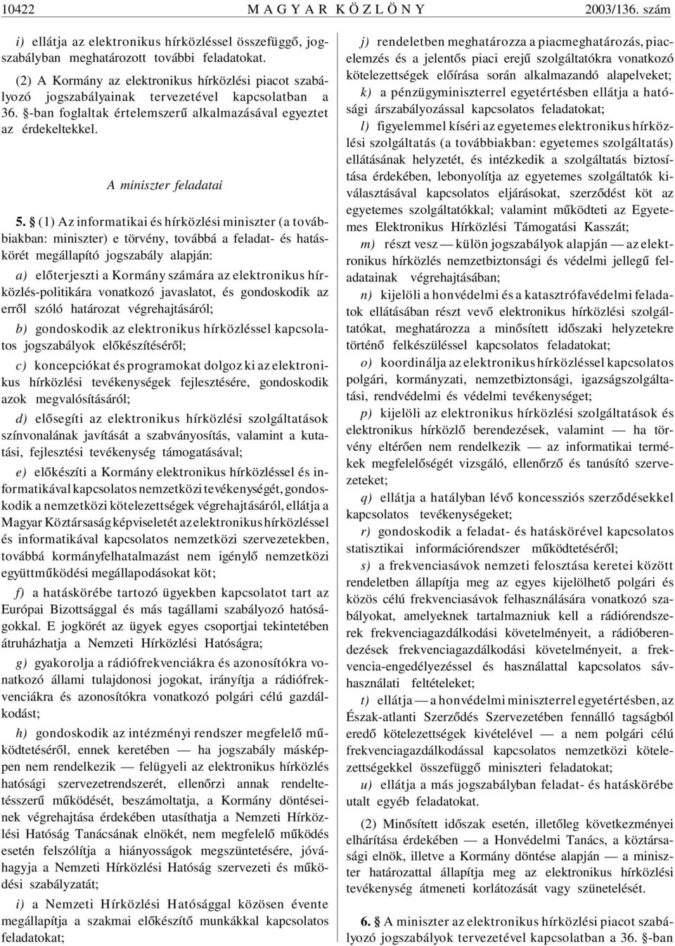 A miniszter feladatai 5.