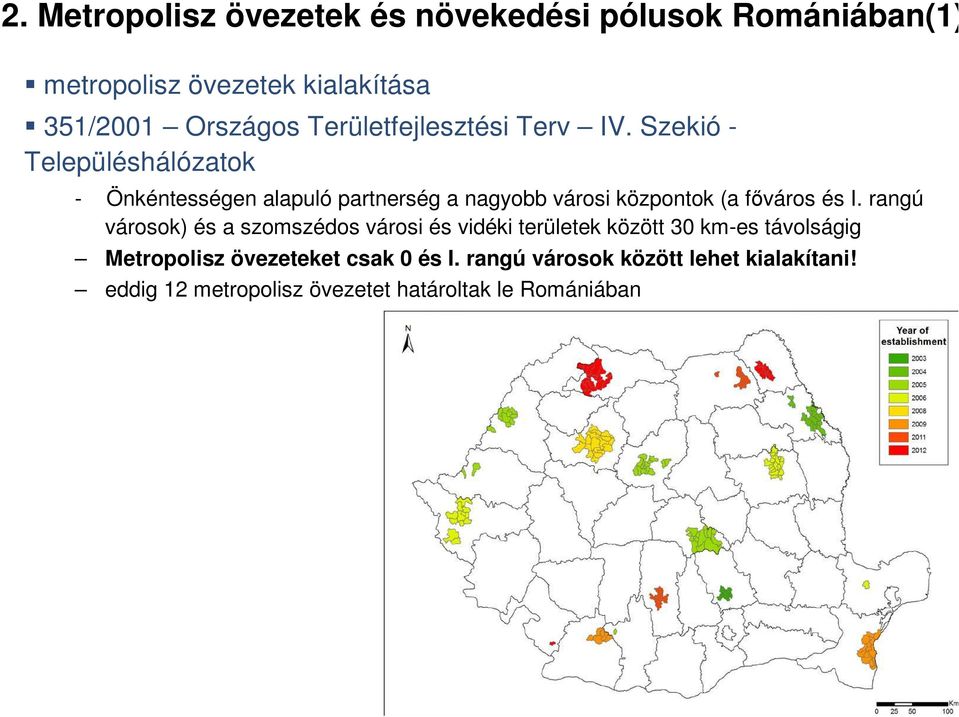 Szekió - Településhálózatok - Önkéntességen alapuló partnerség a nagyobb városi központok (a főváros és I.