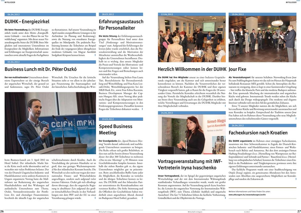 auszutauschen sowie aktuelle Fragen des Fachgebietes 03.04.