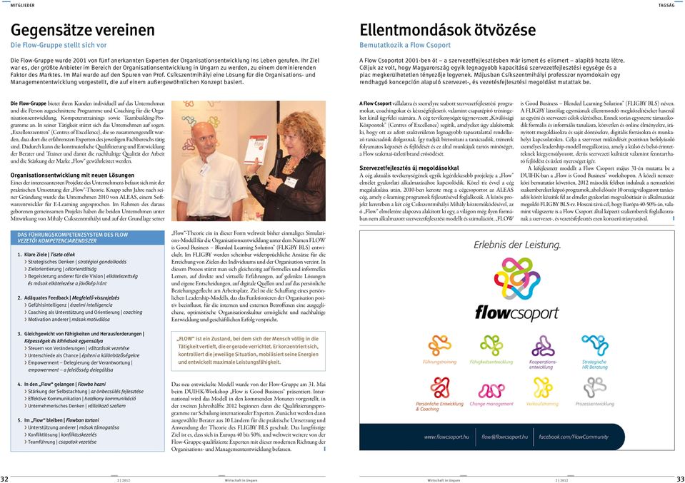Csíkszentmihályi eine Lösung für die Organisations- und Managemententwicklung vorgestellt, die auf einem außergewöhnlichen Konzept basiert.